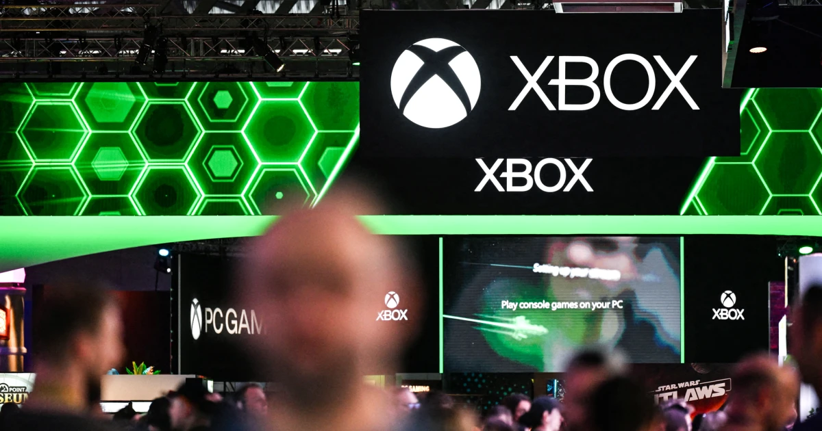 Microsoft Xbox logo displayed at a company campus as the gaming division faces major layoffs. Photo: NBC News