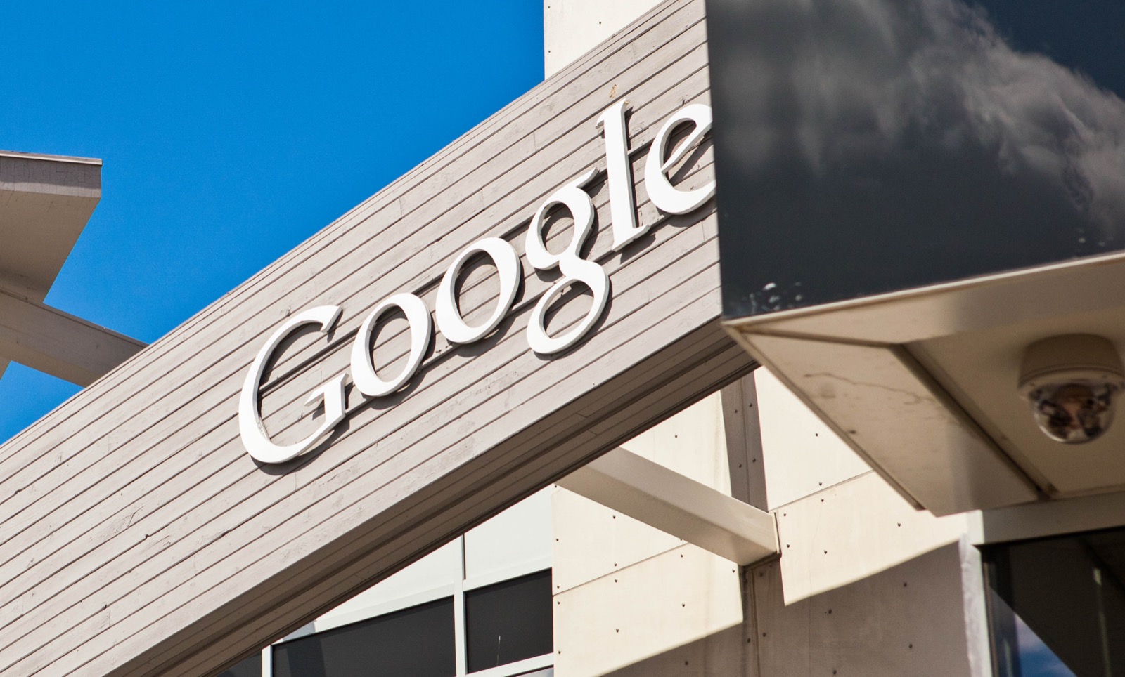 The Google logo on a sign outside the company's headquarters in Mountain View, California. Photo: Anthony Quintano / Wikimedia Commons, CC BY 2.0.