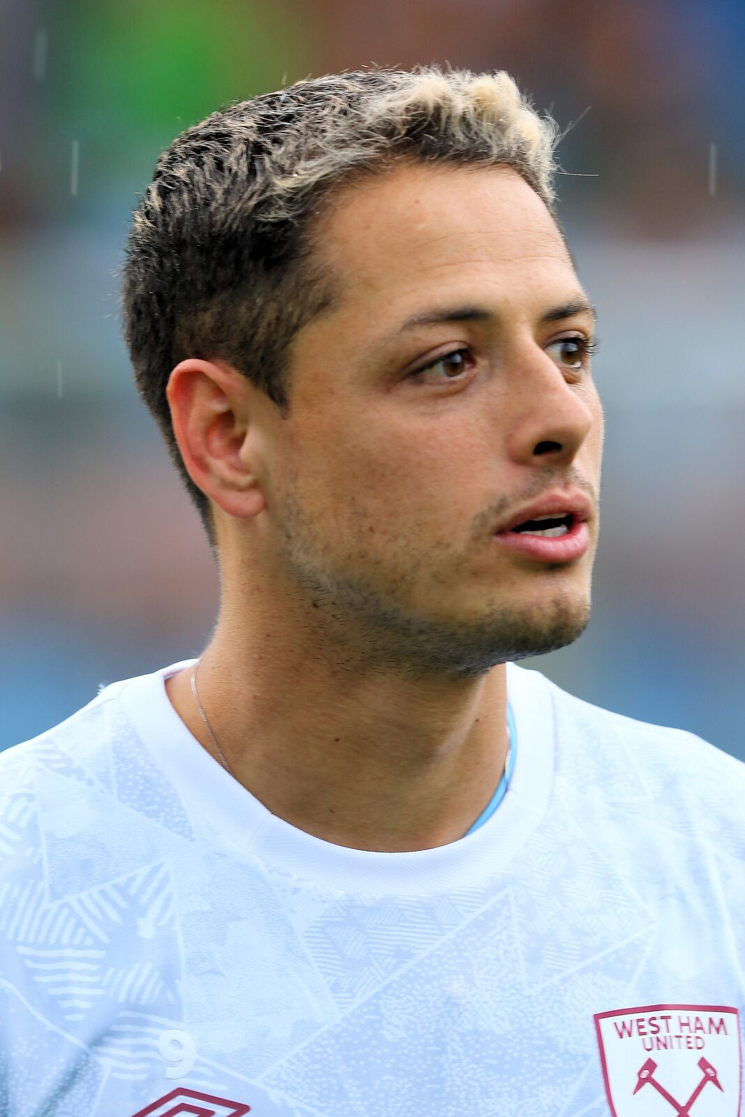 Javier Chicharito Hernandez playing for West Ham United in a 2019 friendly. Photo: -- Steindy ( talk ) 16:03, 29 August 2019 (UTC), CC BY-SA 4.0, via Wikimedia Commons