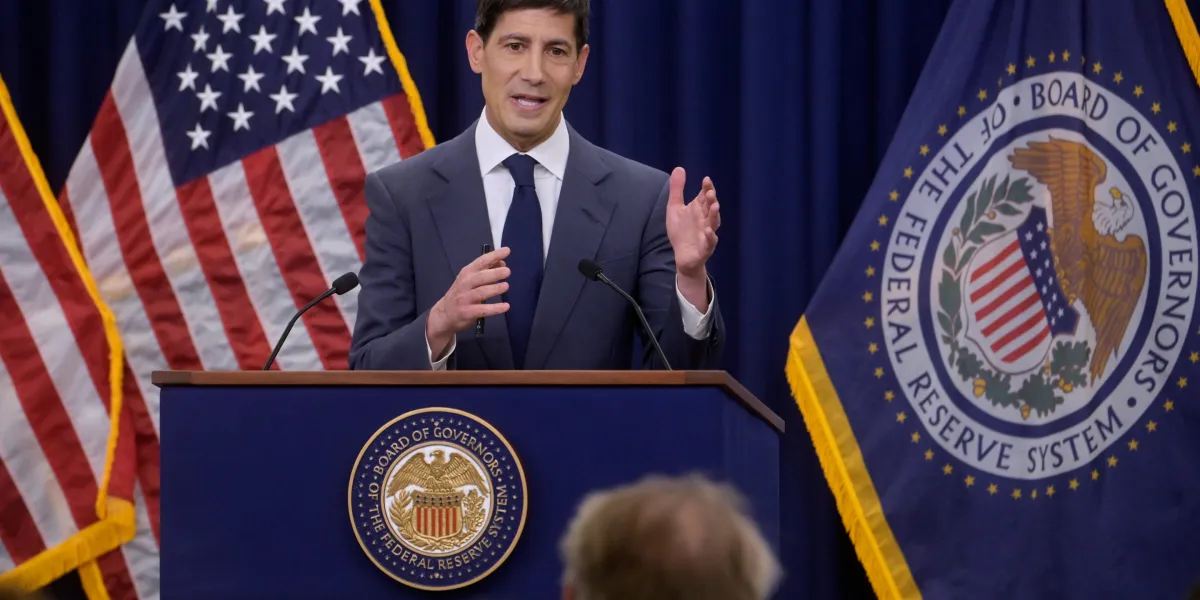 Federal Reserve Chair Kevin Warsh addressing reporters after the June FOMC meeting. Photo: Fortune