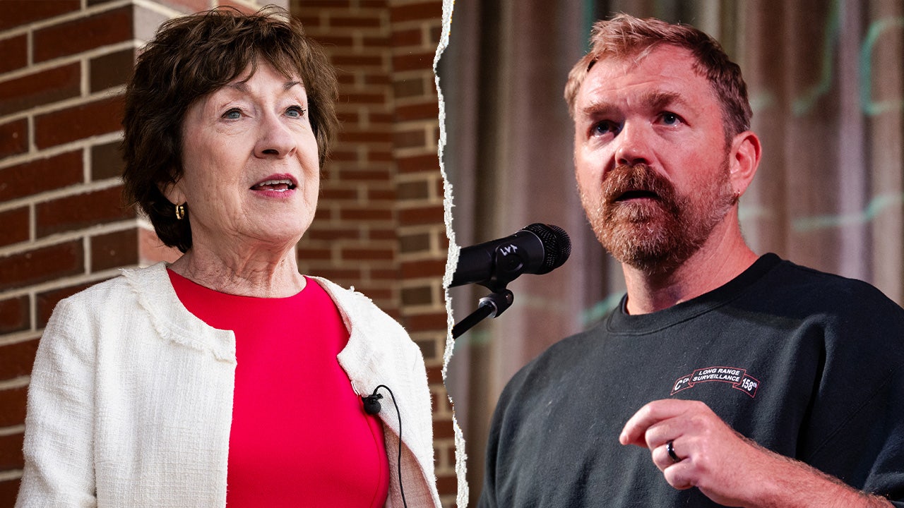 Republican Senator Susan Collins and Democratic challenger Graham Platner shown side by side ahead of the 2026 Maine US Senate election