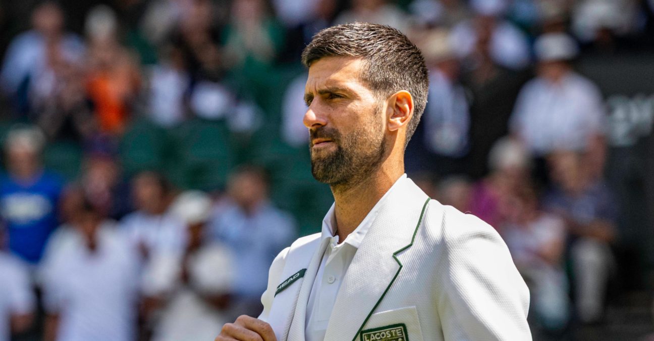 Novak Djokovic celebrates his fourth-round win over Roman Safiullin at Wimbledon 2026. Photo: Tennis Majors
