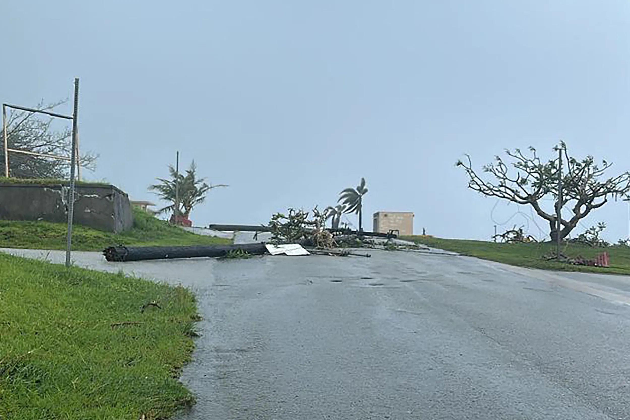 Damaged buildings and downed trees on Rota after Super Typhoon Bavi's landfall. Photo: Al Jazeera