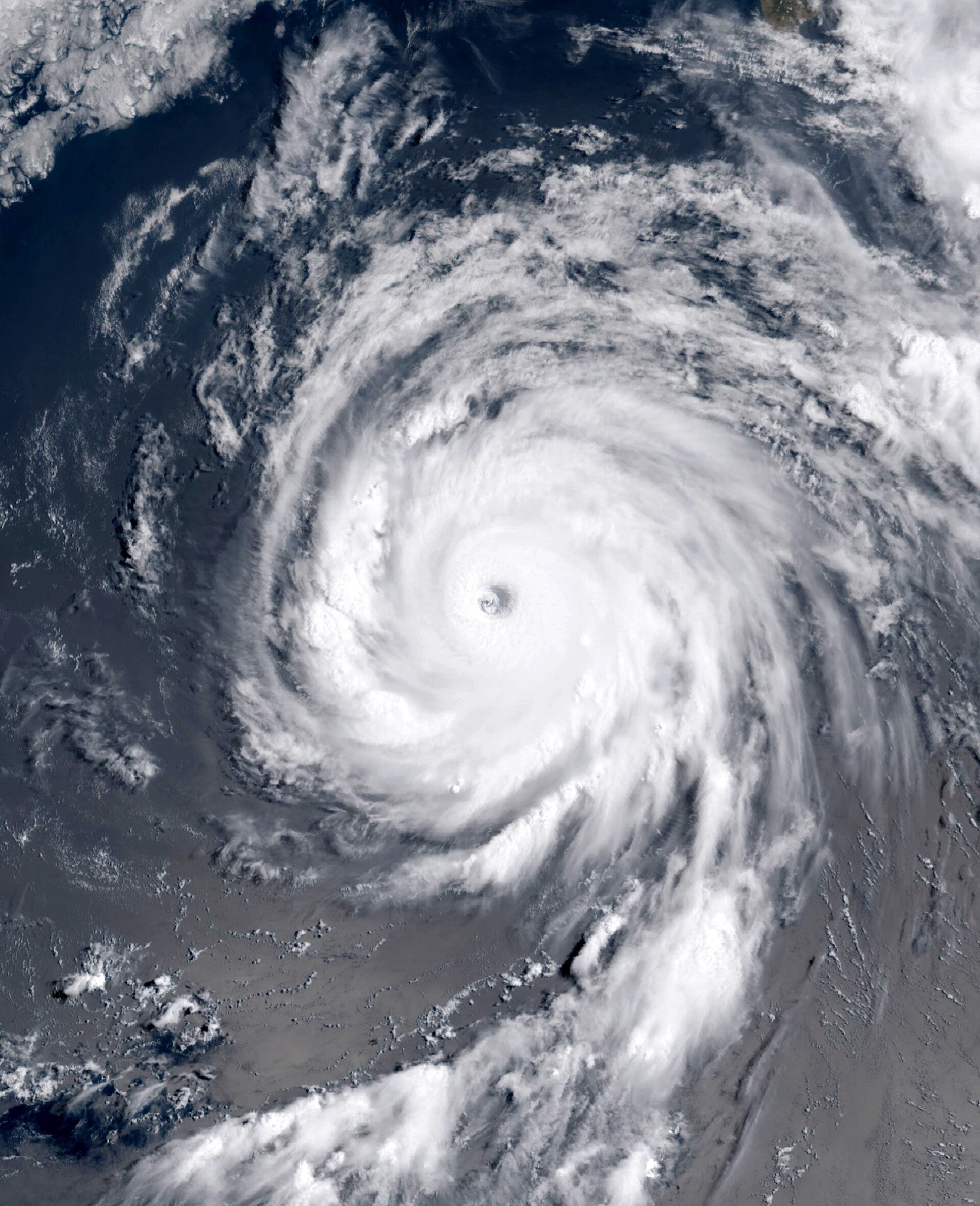 Satellite image of Hurricane Genevieve spinning off the southwest coast of Mexico on July 27, 2026. Photo: NOAA GOES-18, processed by CooperScience / Wikimedia Commons, Public domain
