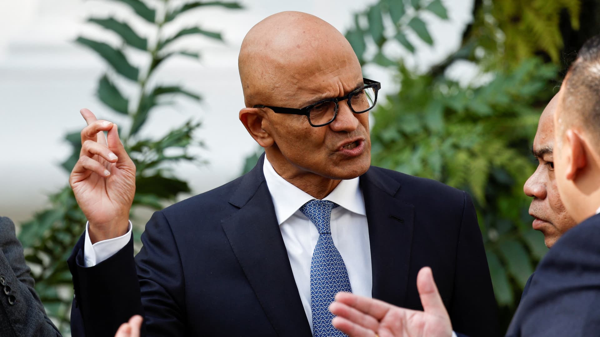 Microsoft logo signage outside a corporate office as the company announces layoffs. Photo: CNBC