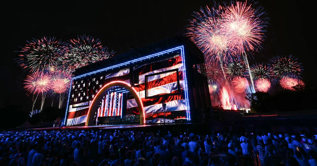 Fireworks over the Washington Monument during America's 250th Independence Day celebration. Photo: CBS News