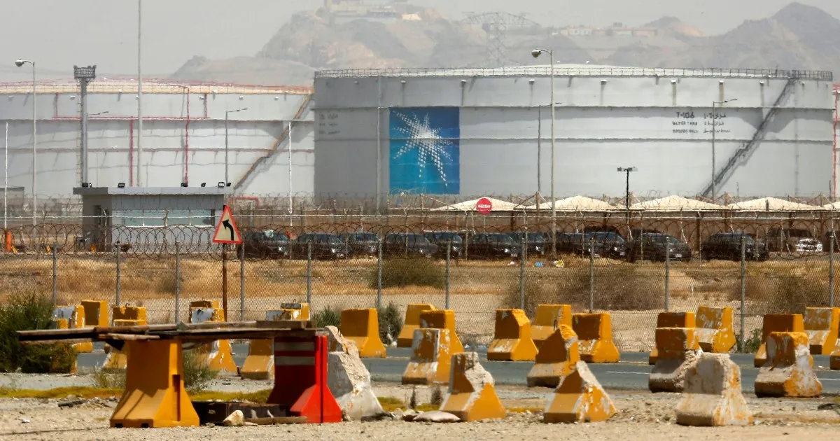Crude oil storage tanks at a Gulf export terminal as OPEC+ raises August output. Photo: Al Jazeera