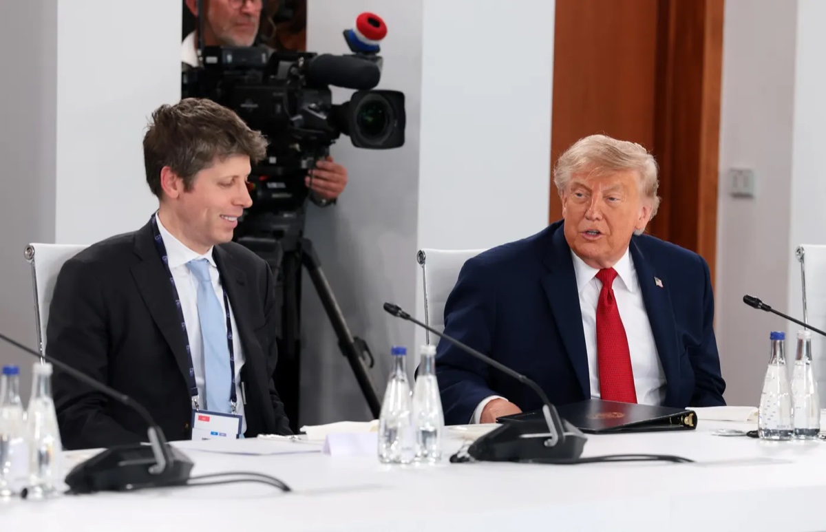 OpenAI chief executive Sam Altman and President Donald Trump during a meeting. Source: Forbes