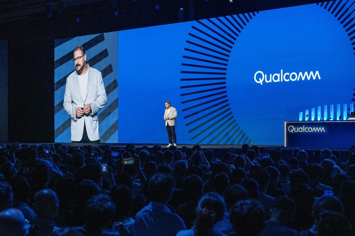 Qualcomm data center server racks running AI accelerator chips, illustrating the company's push into artificial intelligence infrastructure