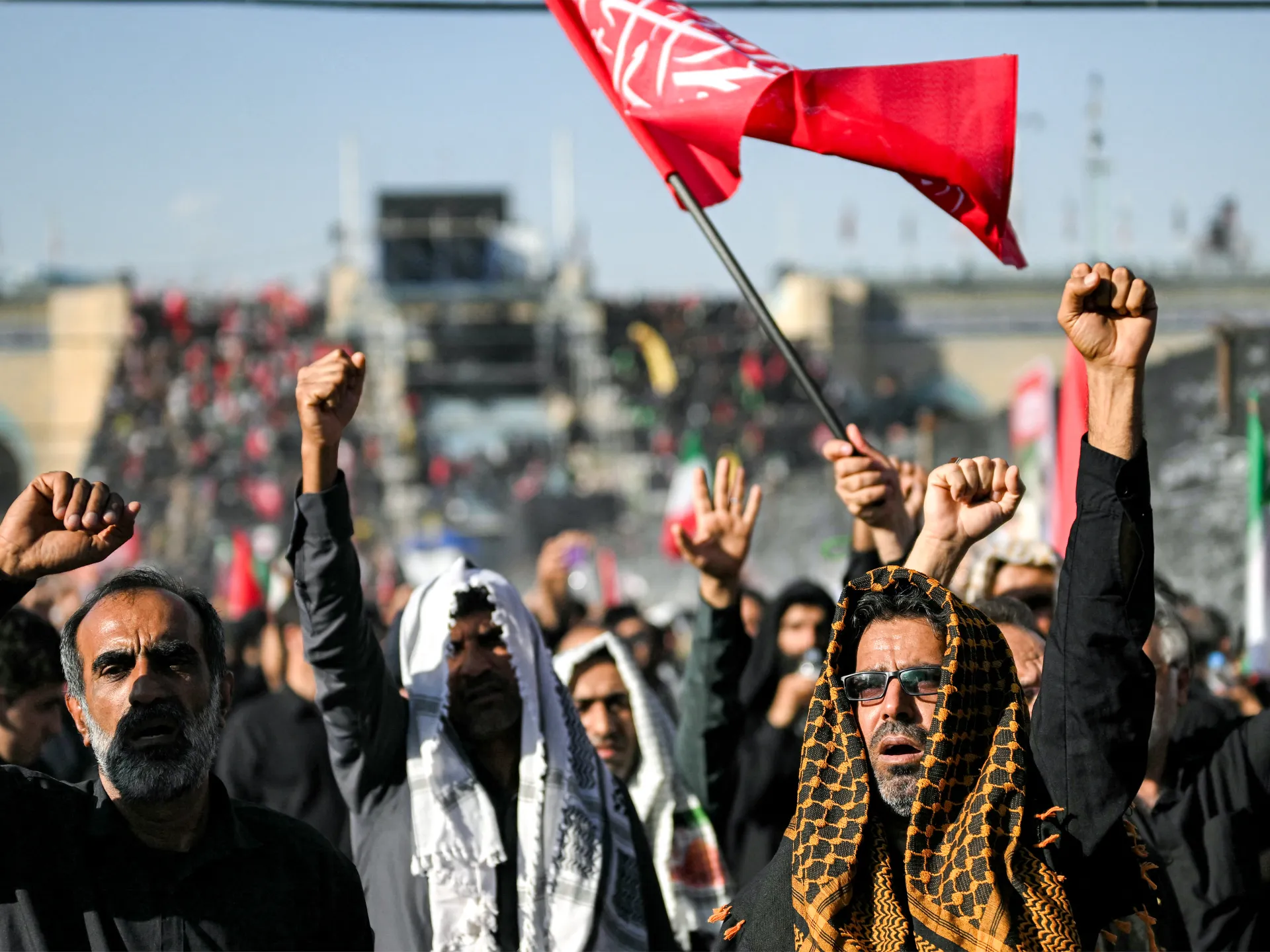 Mourners fill a Tehran avenue during the multi-day state funeral for Ayatollah Ali Khamenei. Photo: Al Jazeera