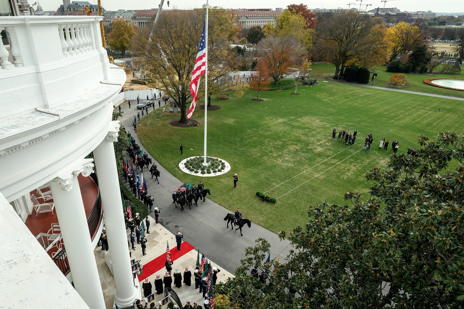 President Donald Trump greets Saudi Crown Prince Mohammed bin Salman at the South Portico of the White House. Photo: The White House / Wikimedia Commons, Public domain.